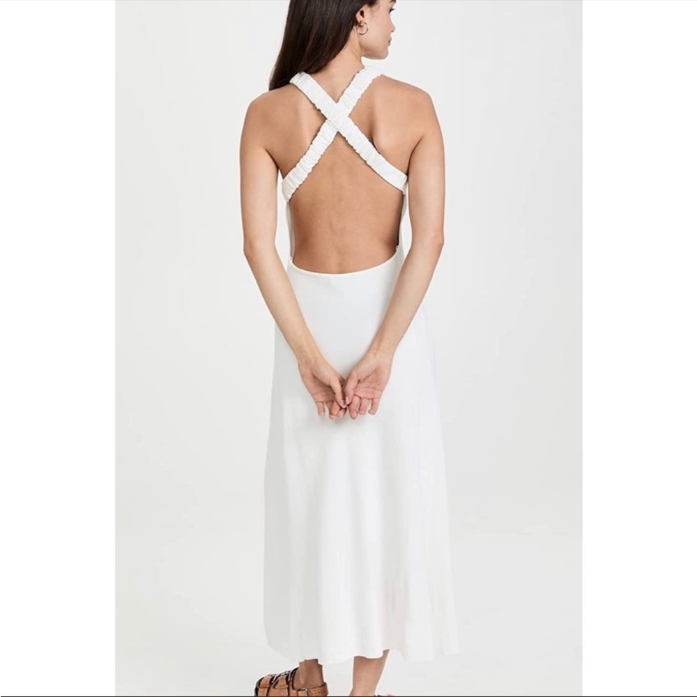 Moon River White dress midi small cross back